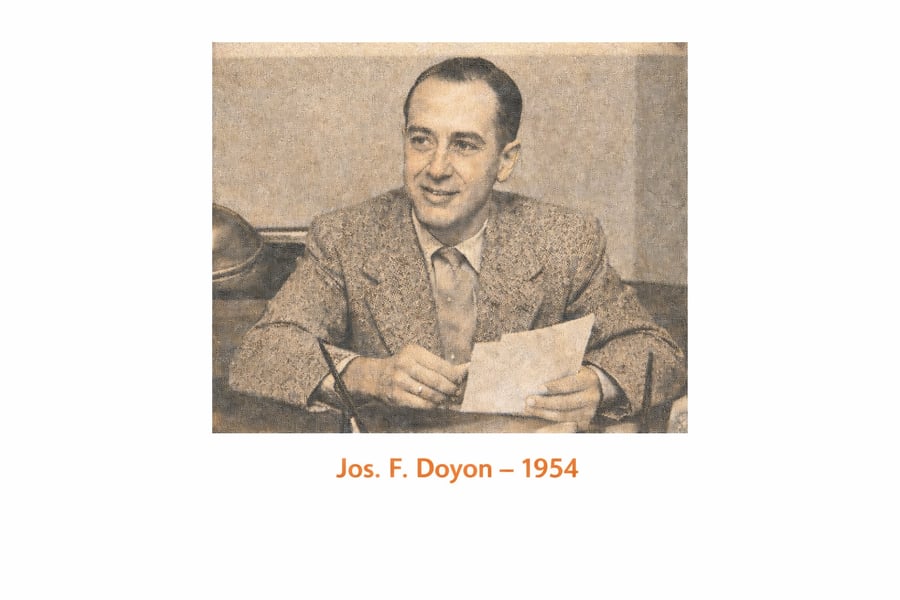 Jos. F. Doyon at his desk, 1954