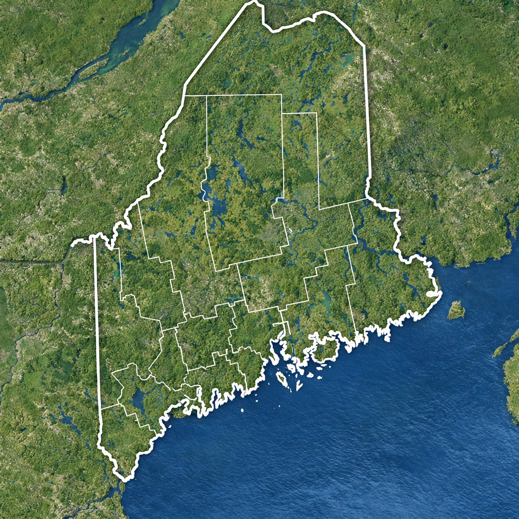 MaineLAnd_Map By County